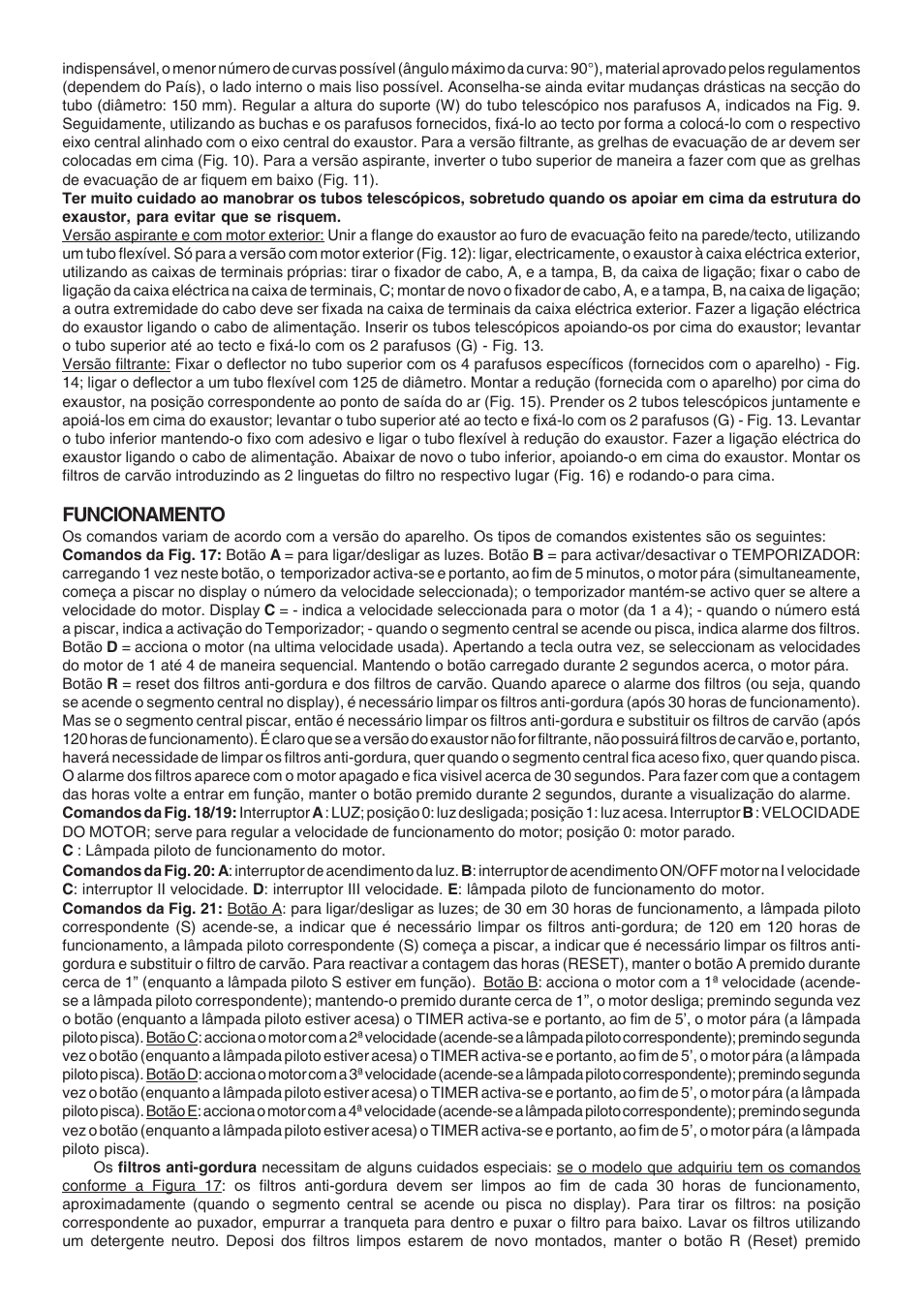 Funcionamento | Candy CDH 90 X User Manual | Page 14 / 24