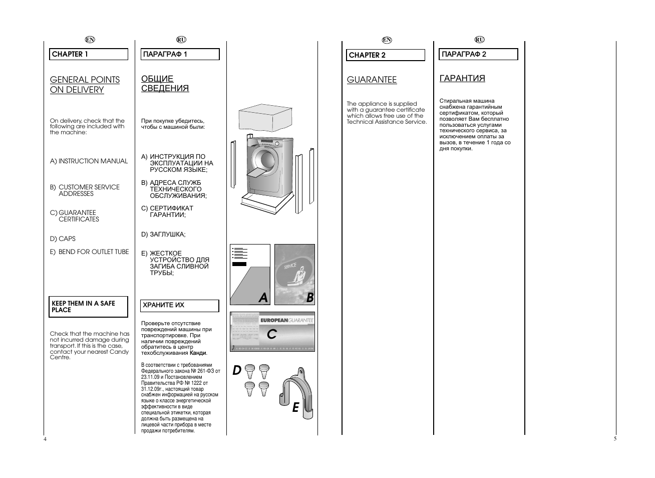 Ea b c d | Candy EVO4W 2643D-S User Manual | Page 3 / 29