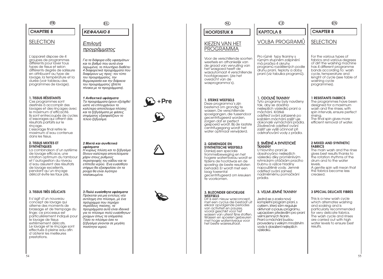 Selection, Volba programå, Kiezen van het programma | Candy GO 1482D-86S User Manual | Page 28 / 41