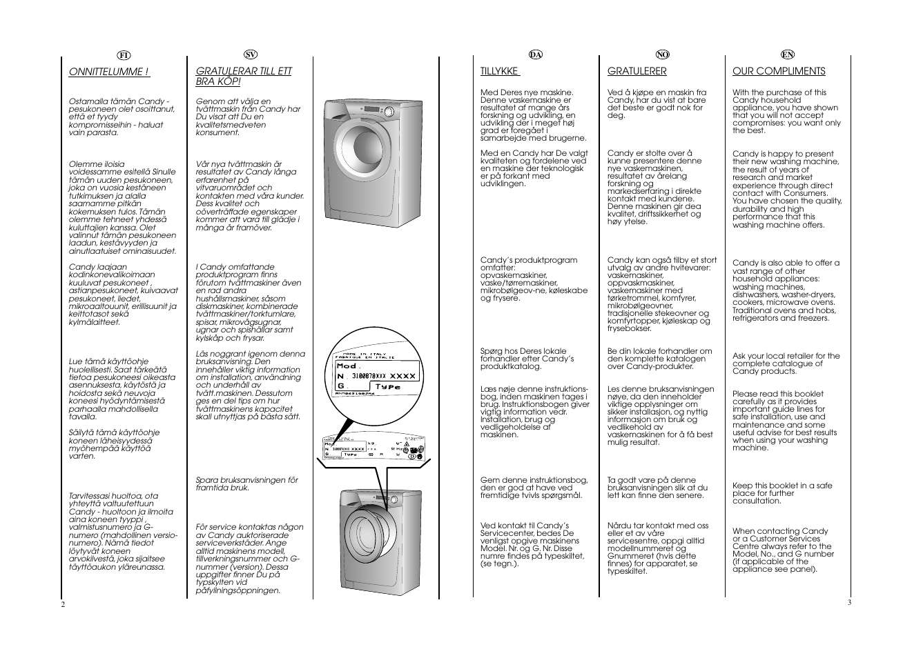 Candy EVO 1672D-S User Manual | Page 2 / 41