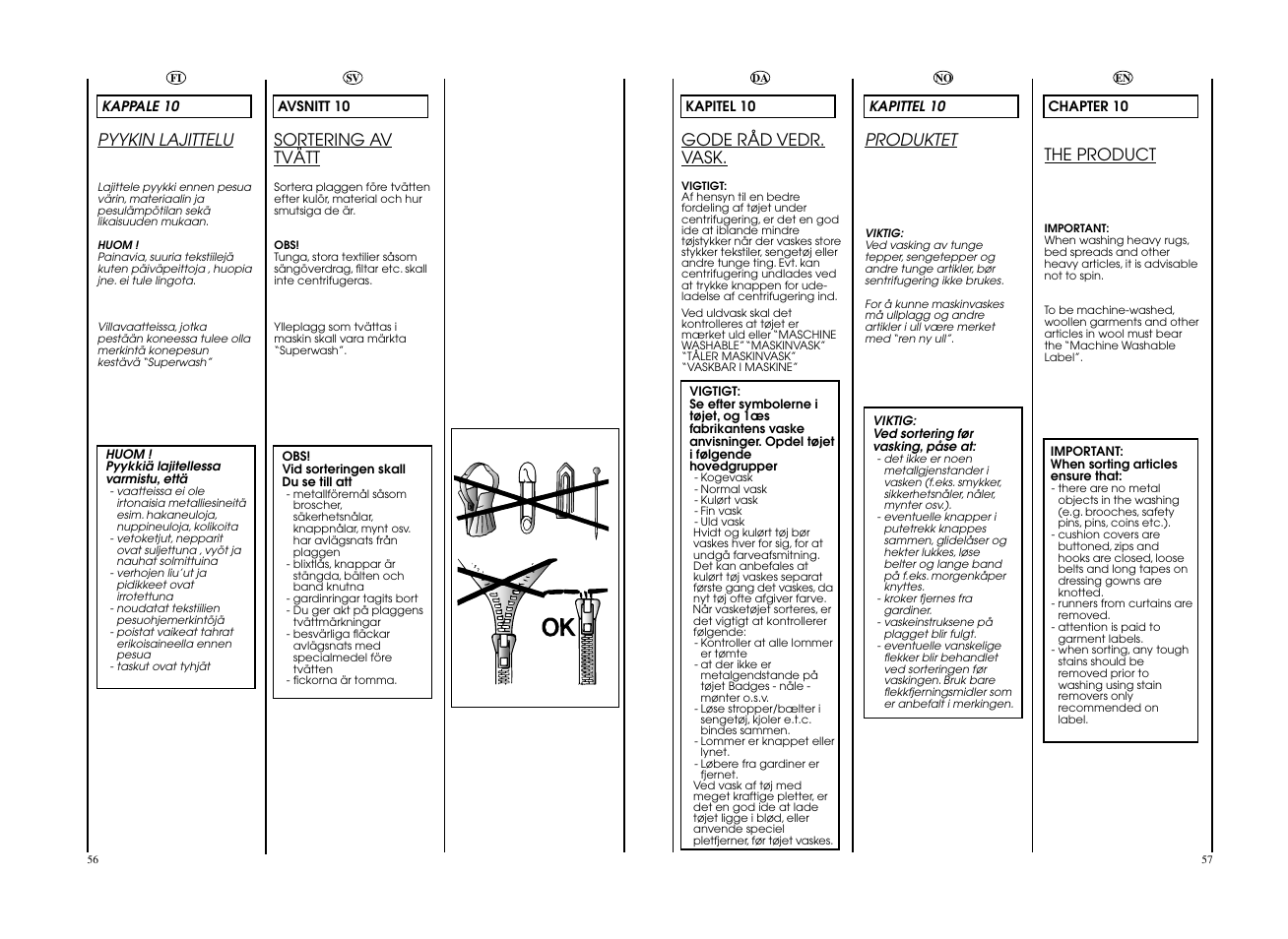 Gode råd vedr. vask, Produktet, Pyykin lajittelu | Sortering av tvätt, The product | Candy EVO 1672D-S User Manual | Page 29 / 41