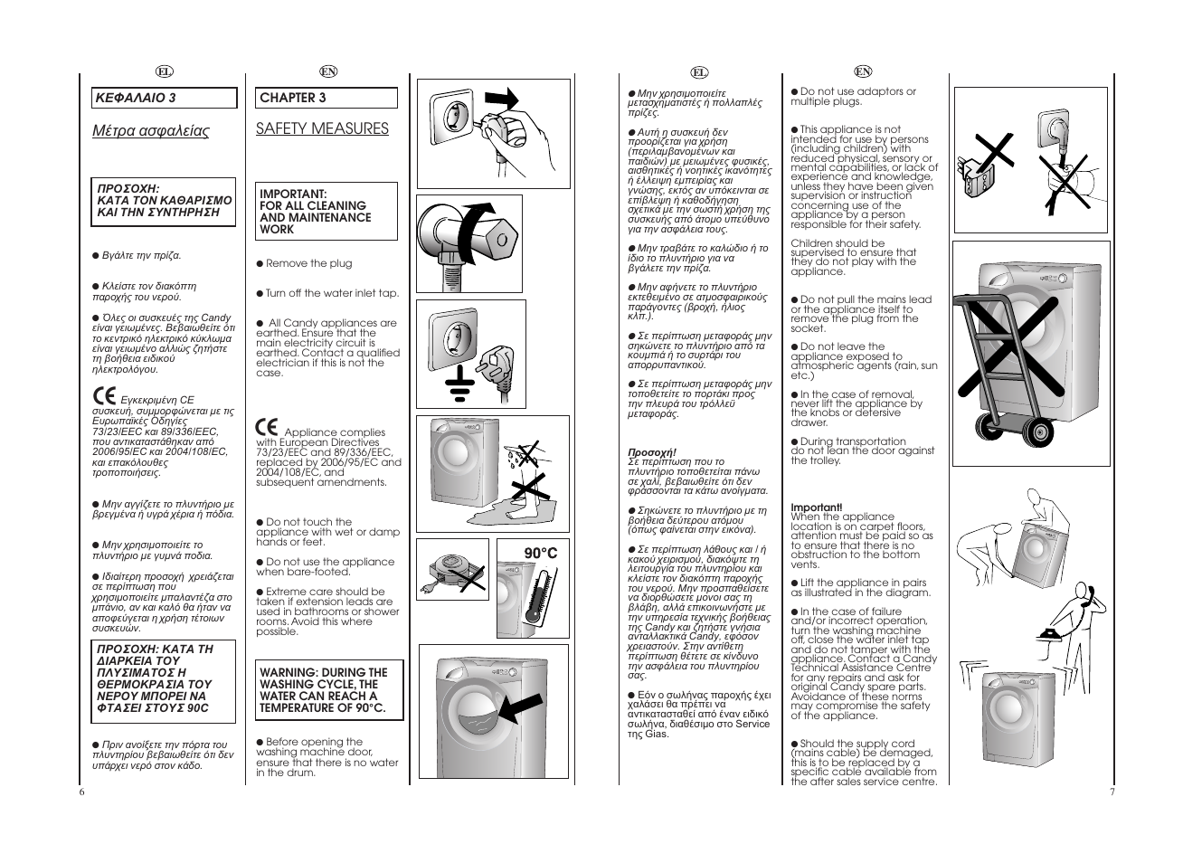 Safety measures | Candy GO 106DF__1-16S User Manual | Page 4 / 21