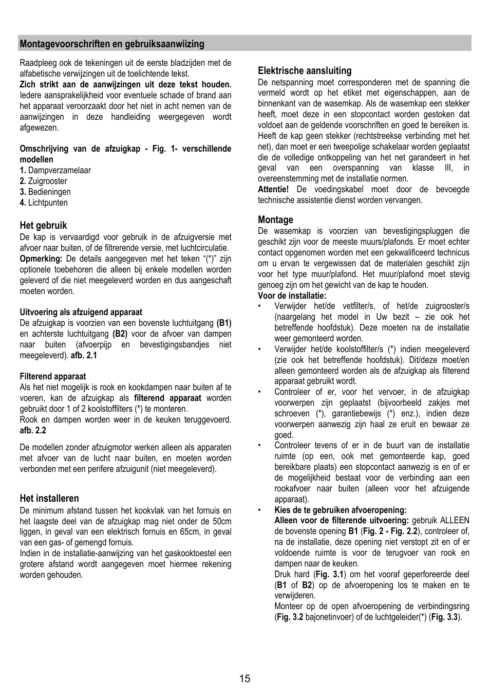 Candy CBP 62 W User Manual | Page 15 / 36
