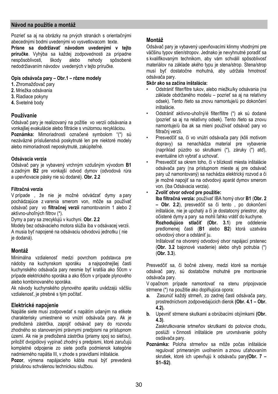 Candy CBP 62 W User Manual | Page 30 / 36