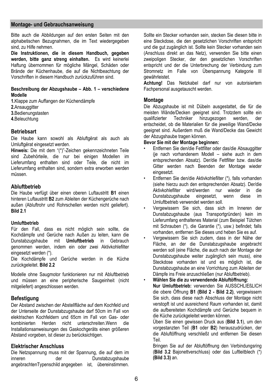 Candy CBP 62 W User Manual | Page 6 / 36