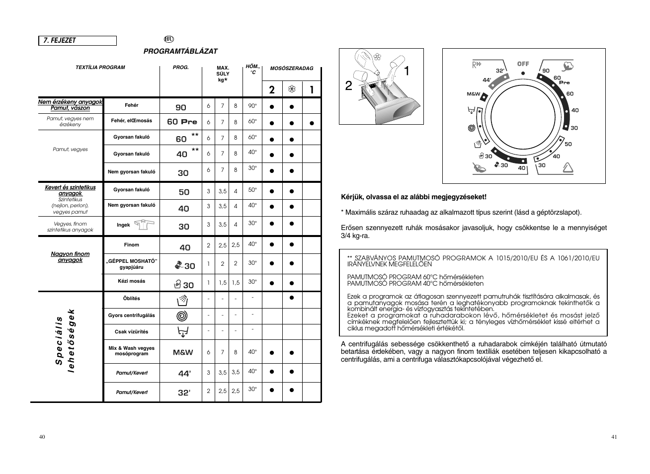 Speciális lehetœségek | Candy GO4 126DF__L1-S User Manual | Page 21 / 41