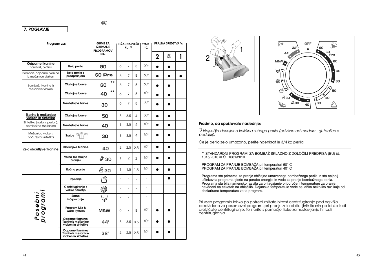 Posebni pr ogrami | Candy GO4 126DF__L1-S User Manual | Page 23 / 41
