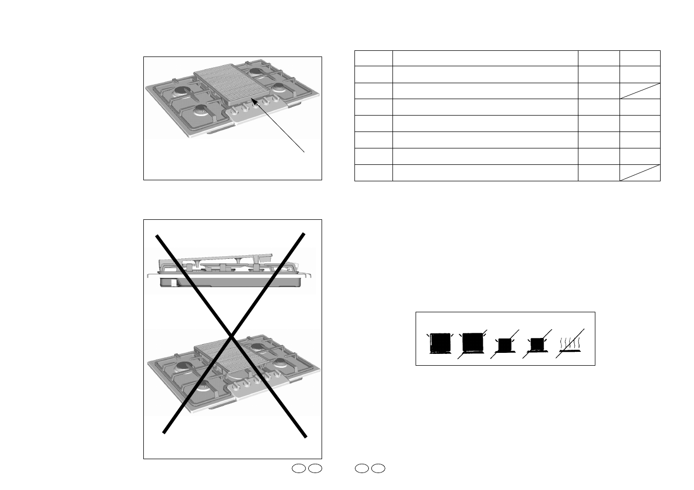 Maintenance and cleaning, How to use the griddle, Use of electric hotplates or ceramic elements | See fig. g) | Candy PG 750 S X User Manual | Page 26 / 33