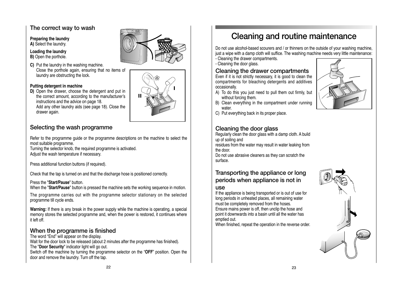 Cleaning and routine maintenance | Candy CWB 714D-80S User Manual | Page 12 / 17