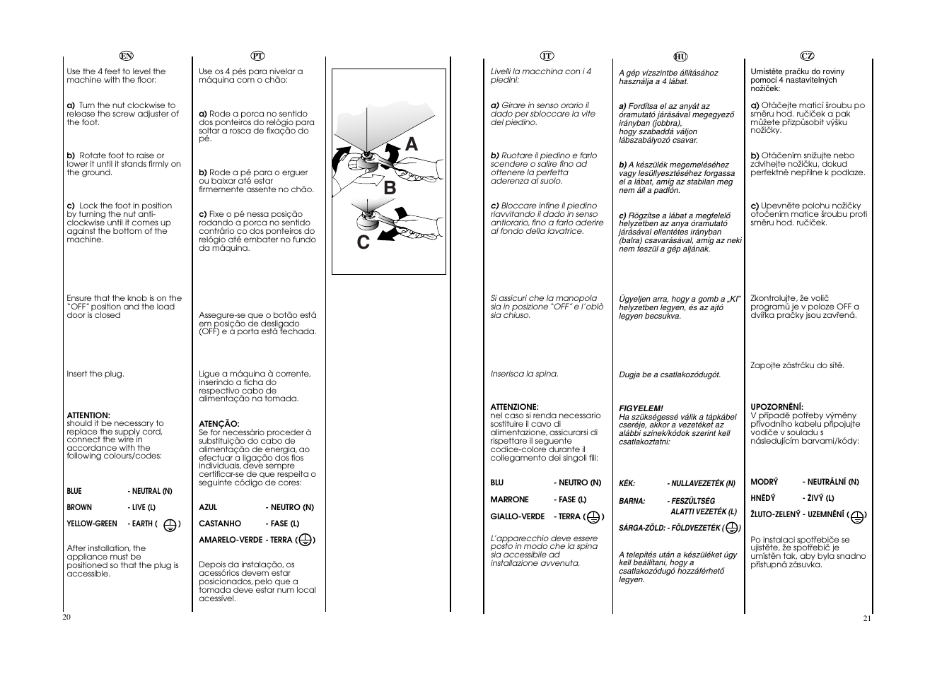 Ab c | Candy EVOW 4963D-S User Manual | Page 11 / 53