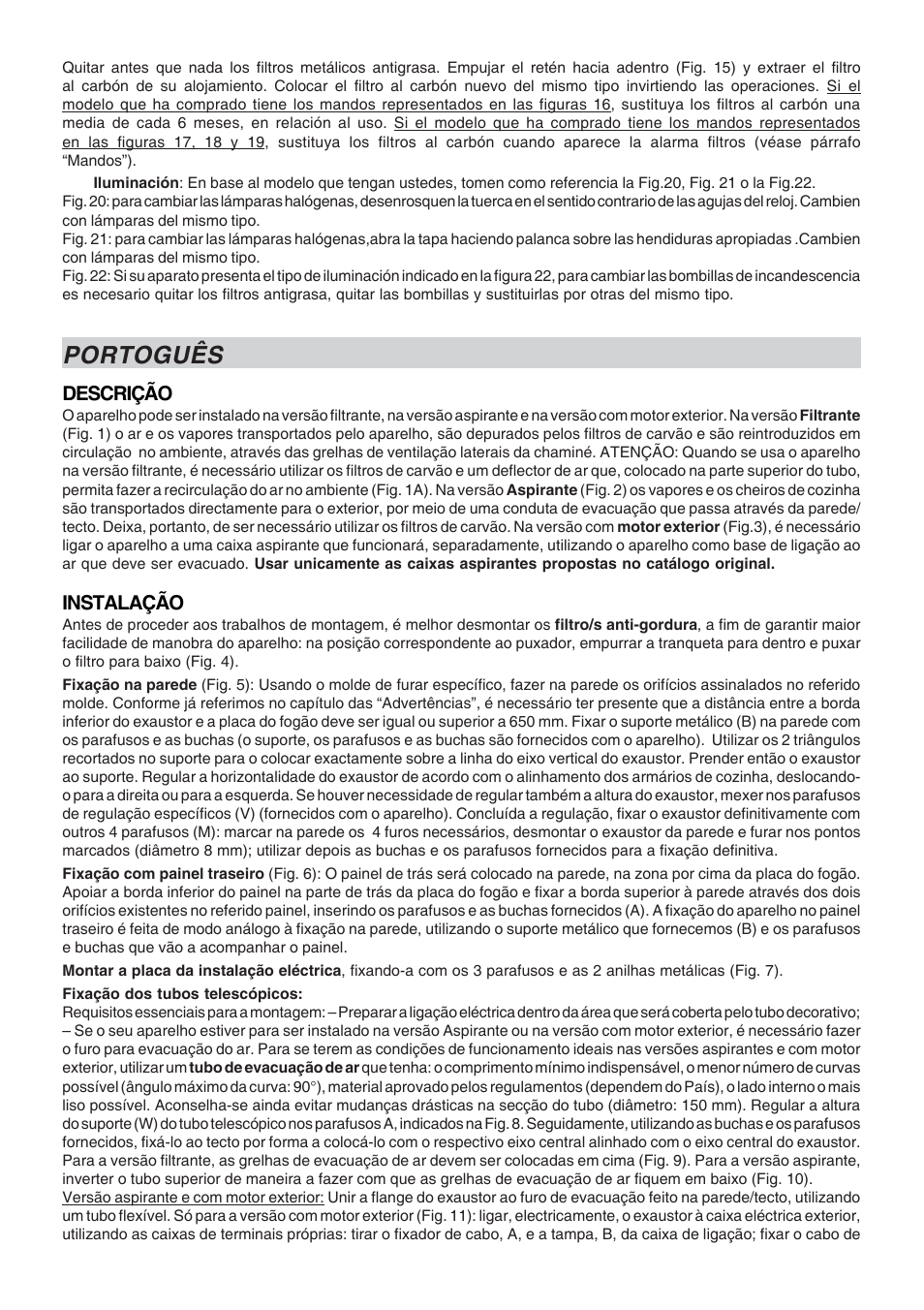 Portoguês | Candy CA CSDH 917 X User Manual | Page 14 / 24