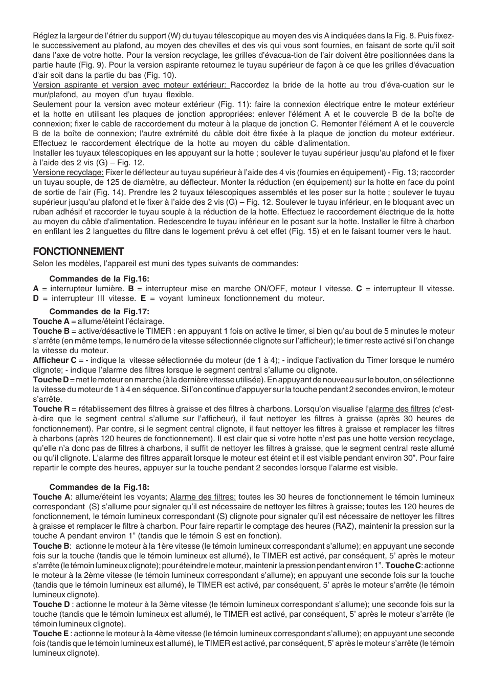 Fonctionnement | Candy CA CSDH 917 X User Manual | Page 8 / 24