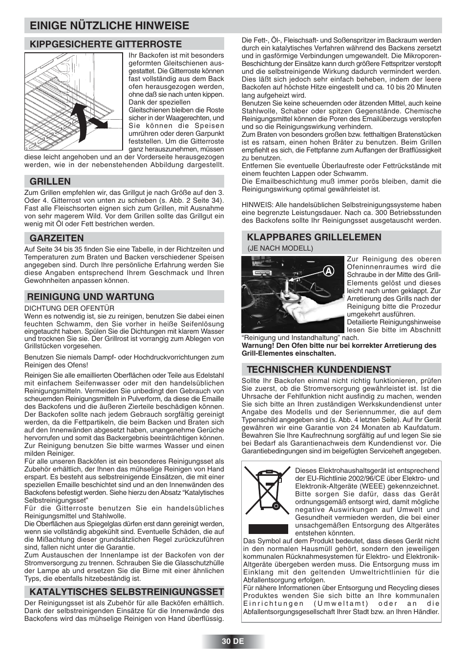 Einige nützliche hinweise | Candy FNP 612 X User Manual | Page 31 / 52