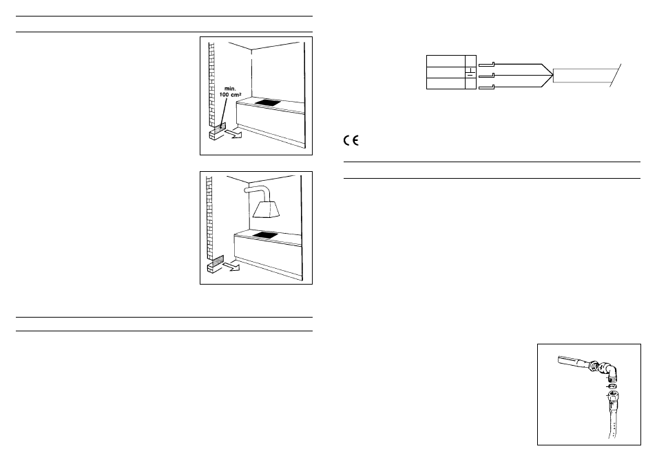 Instructions for the installer, Electrical connection, Gas connection | Candy P 700__1 SD X AUS User Manual | Page 3 / 7