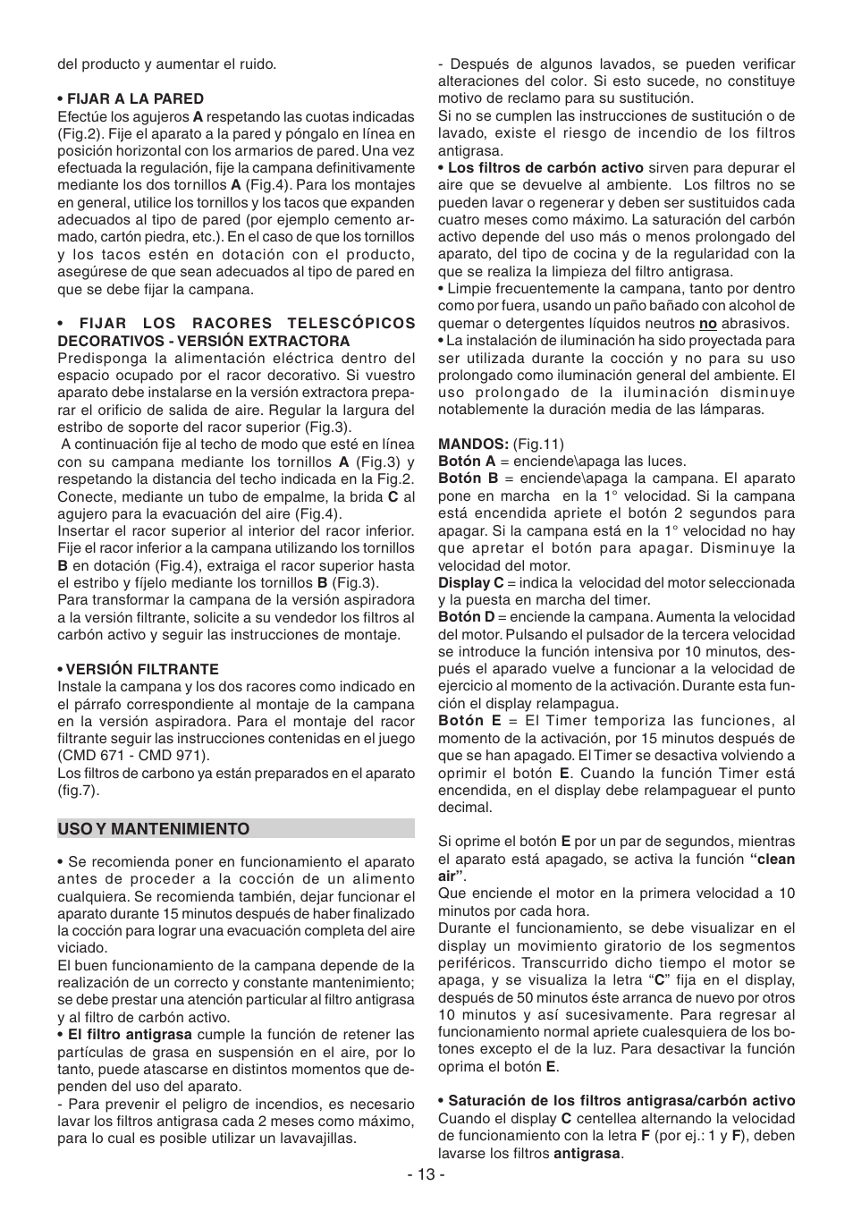 Candy CVM 95L X User Manual | Page 13 / 64