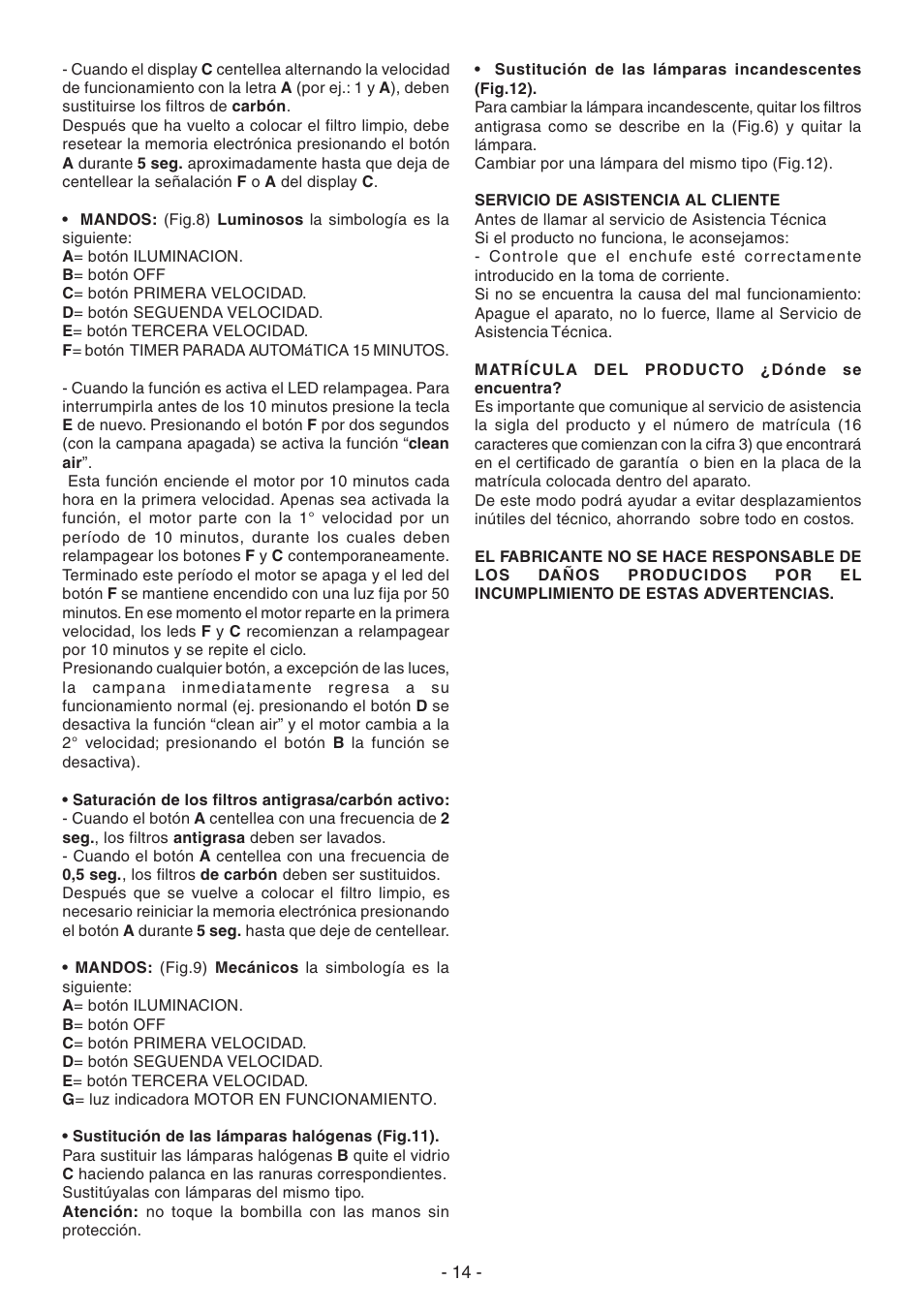 Candy CVM 95L X User Manual | Page 14 / 64