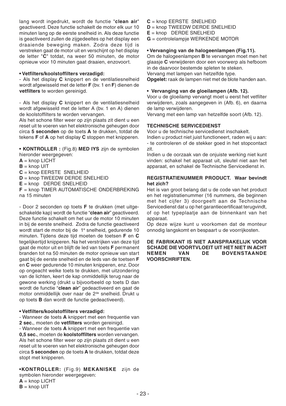 Candy CVM 95L X User Manual | Page 23 / 64