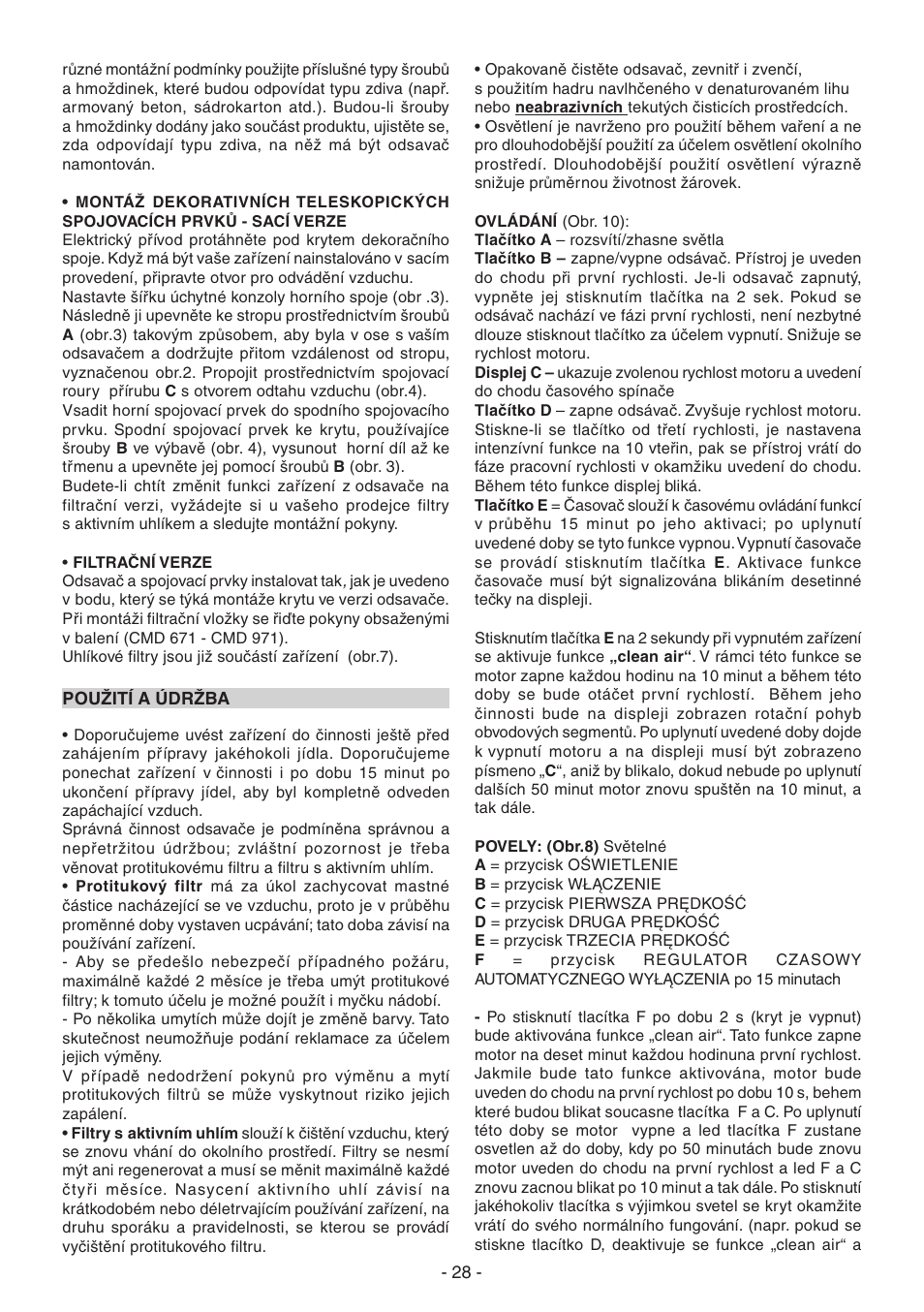 Candy CVM 95L X User Manual | Page 28 / 64