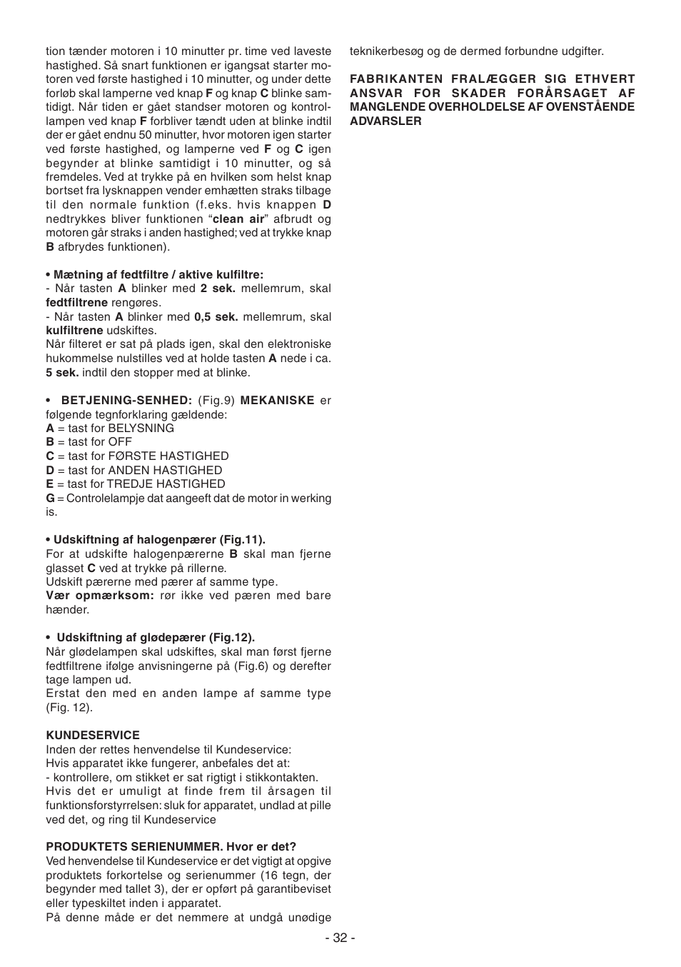 Candy CVM 95L X User Manual | Page 32 / 64