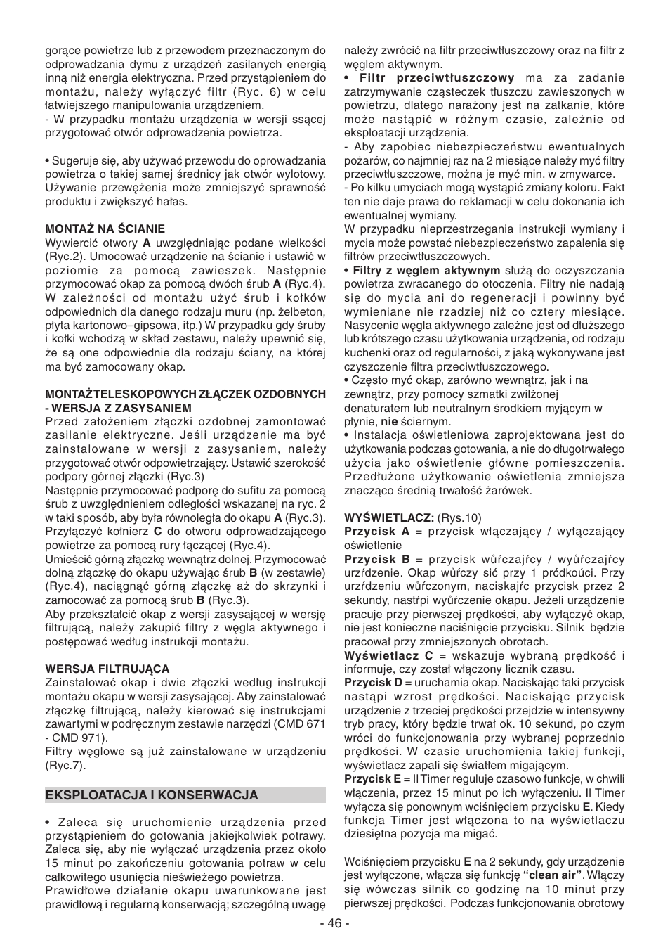 Candy CVM 95L X User Manual | Page 46 / 64