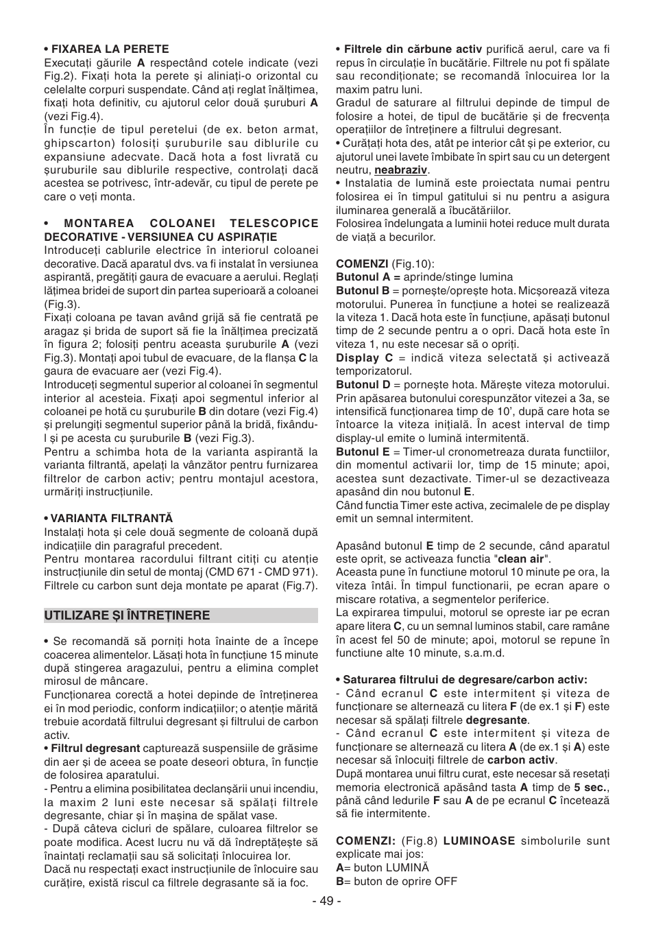 Candy CVM 95L X User Manual | Page 49 / 64
