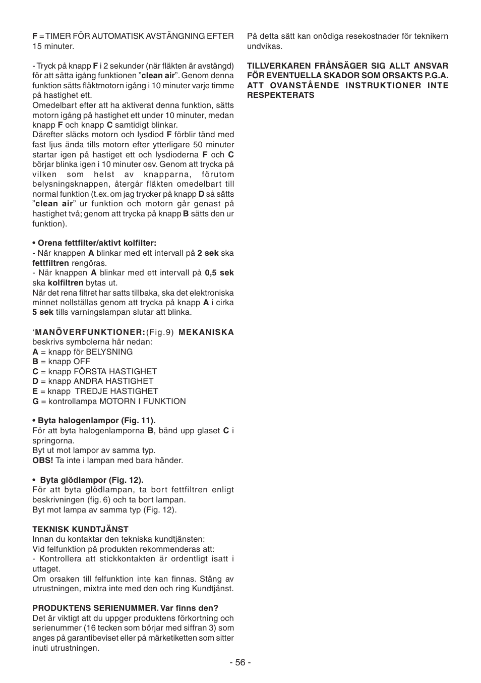 Candy CVM 95L X User Manual | Page 56 / 64