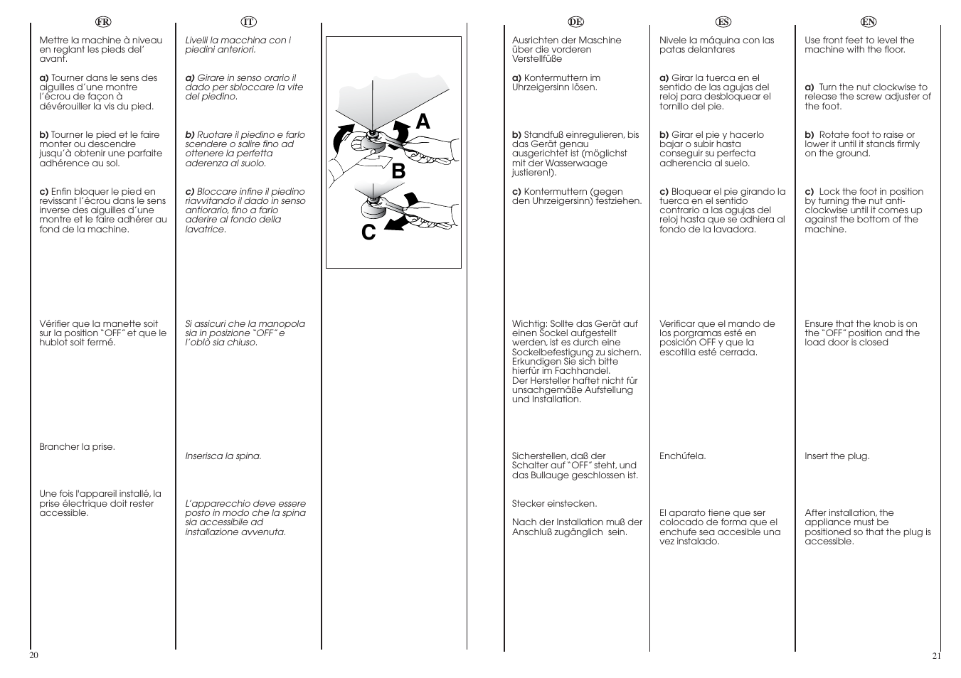 Ab c | Candy LBCM2106.5-04S User Manual | Page 11 / 41