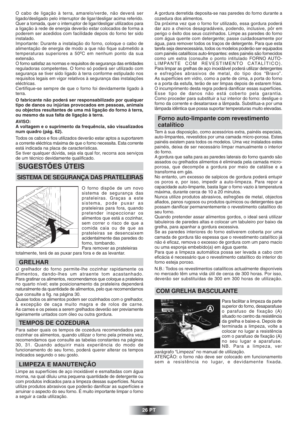 Sugestões úteis | Candy FNP 827 X User Manual | Page 27 / 50