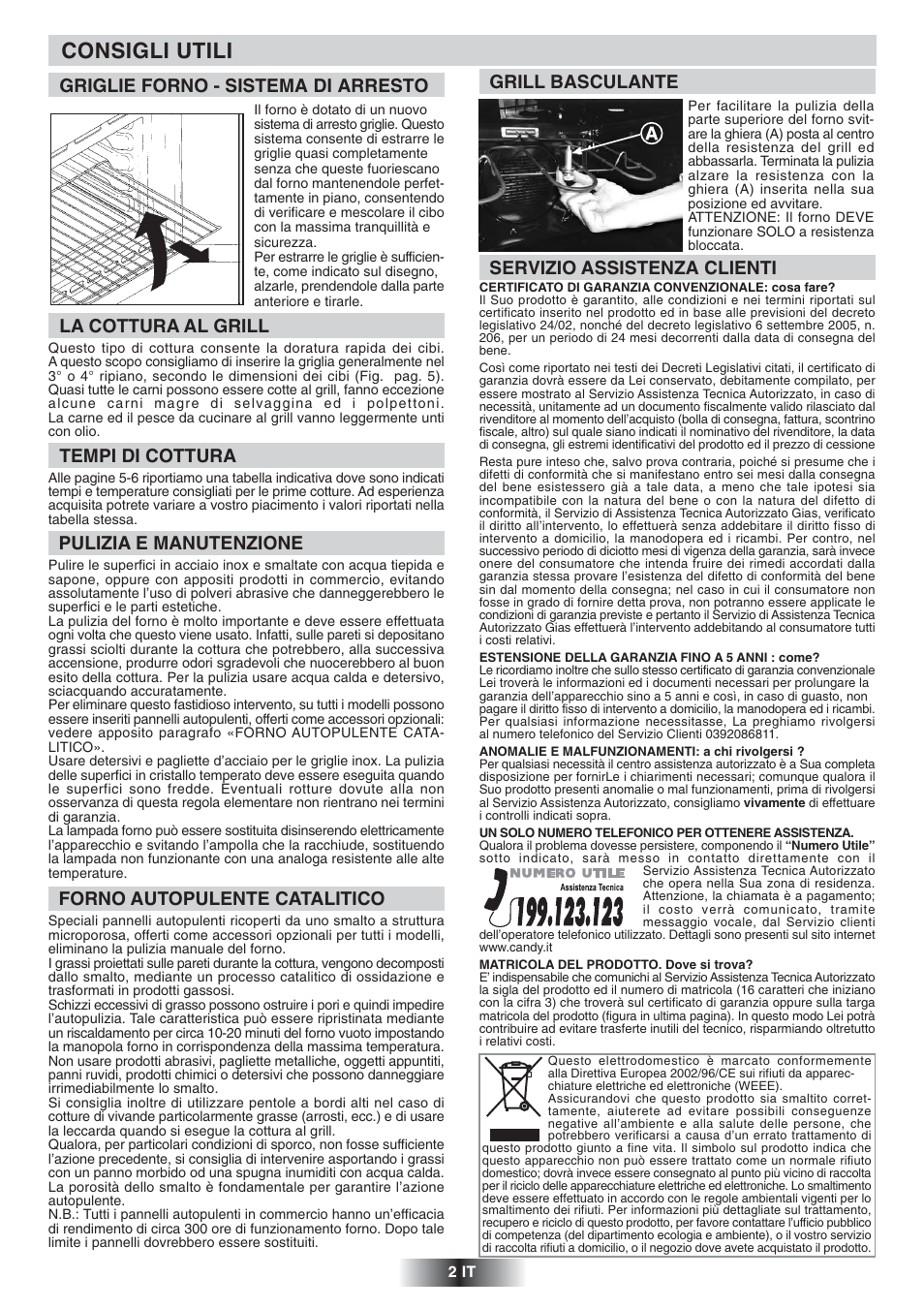 Consigli utili | Candy FNP 827 X User Manual | Page 3 / 50