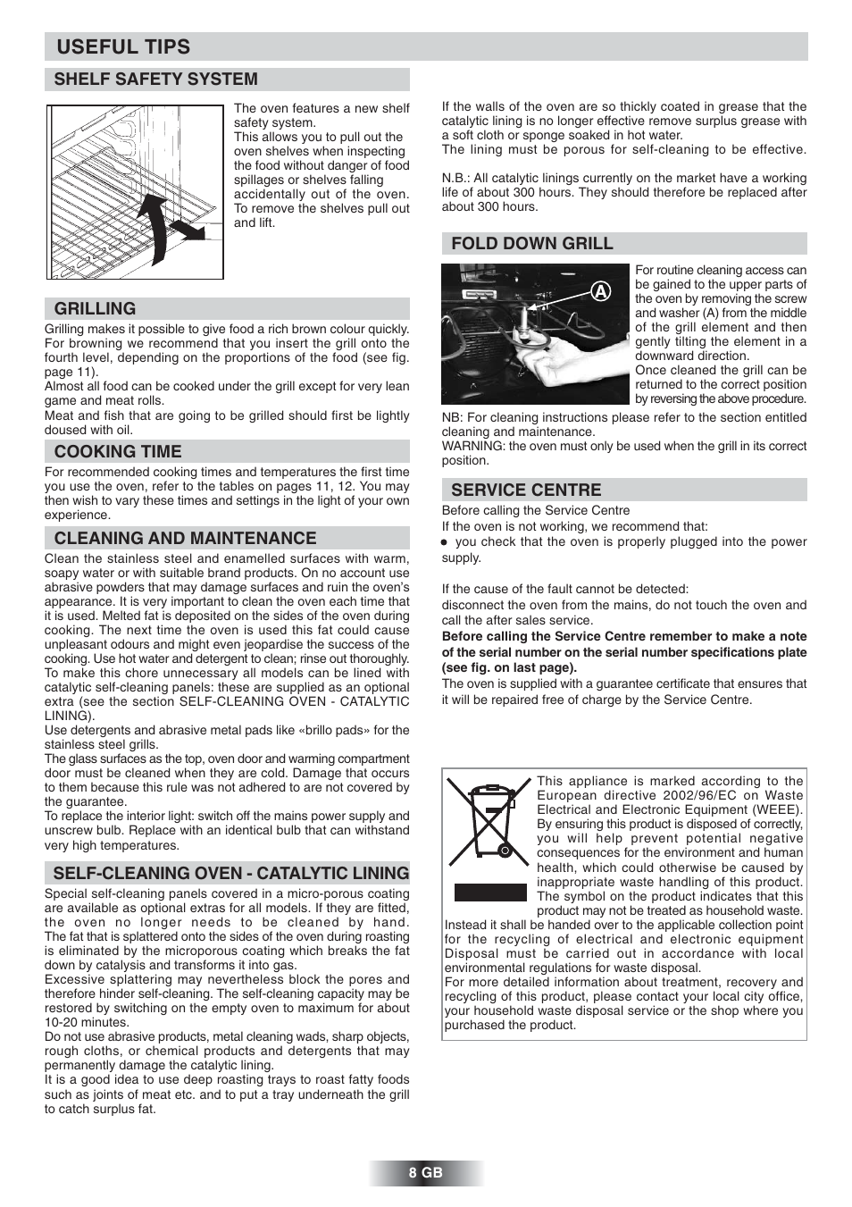 Useful tips | Candy FNP 827 X User Manual | Page 9 / 50