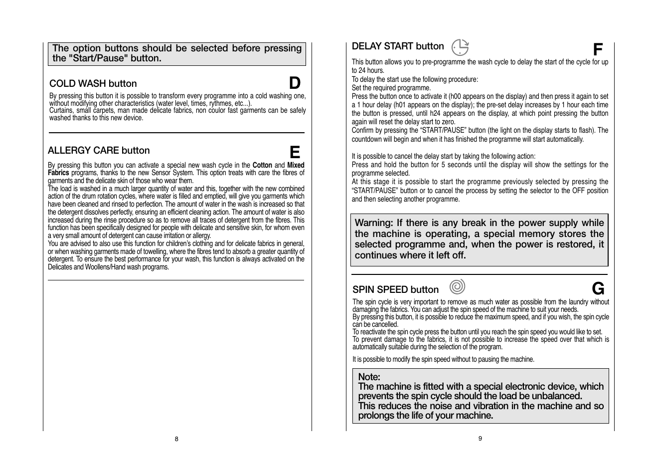 Candy EVO 1682D-80 User Manual | Page 5 / 17