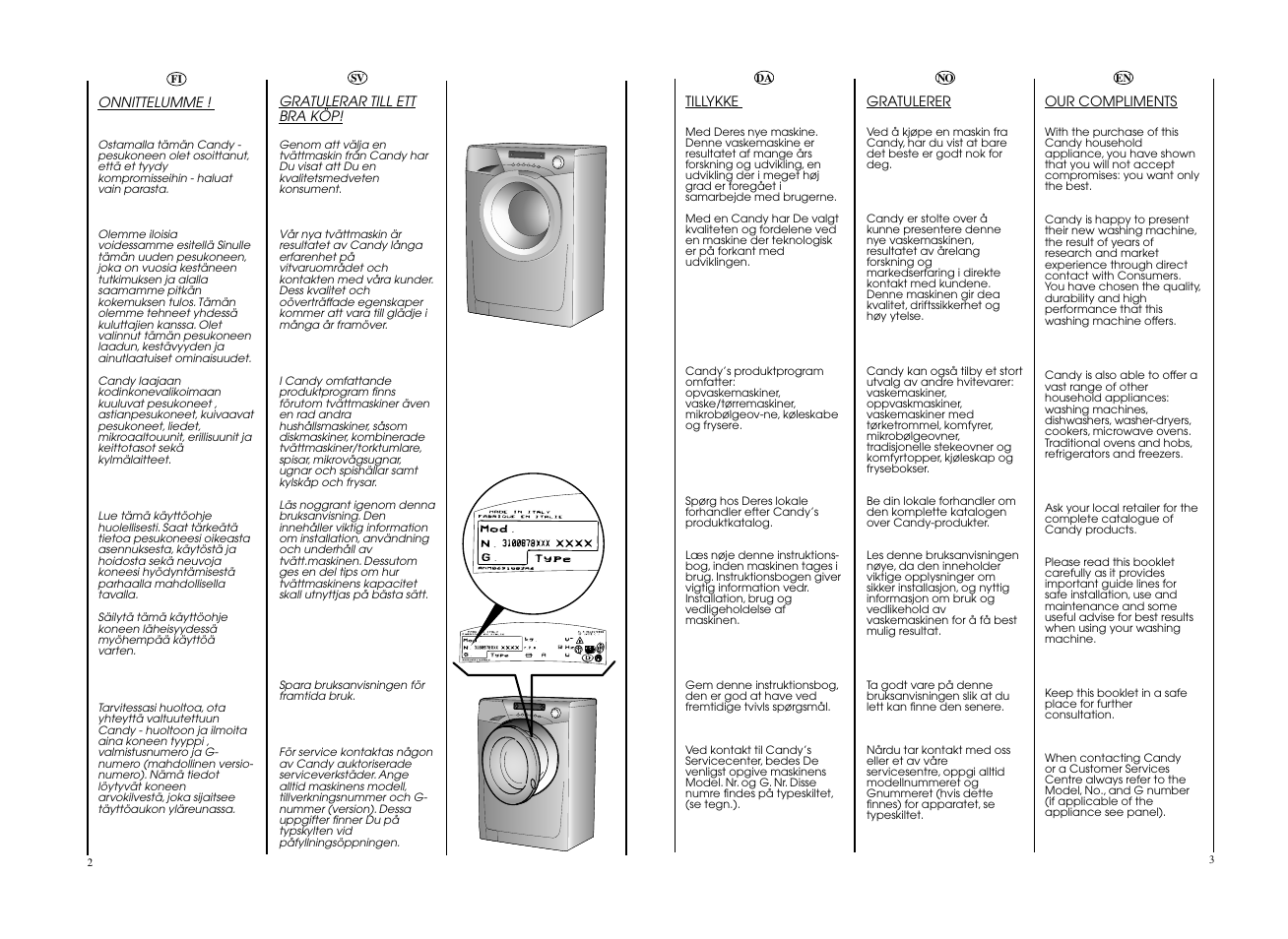Candy EVO 1683DH-S User Manual | Page 2 / 41