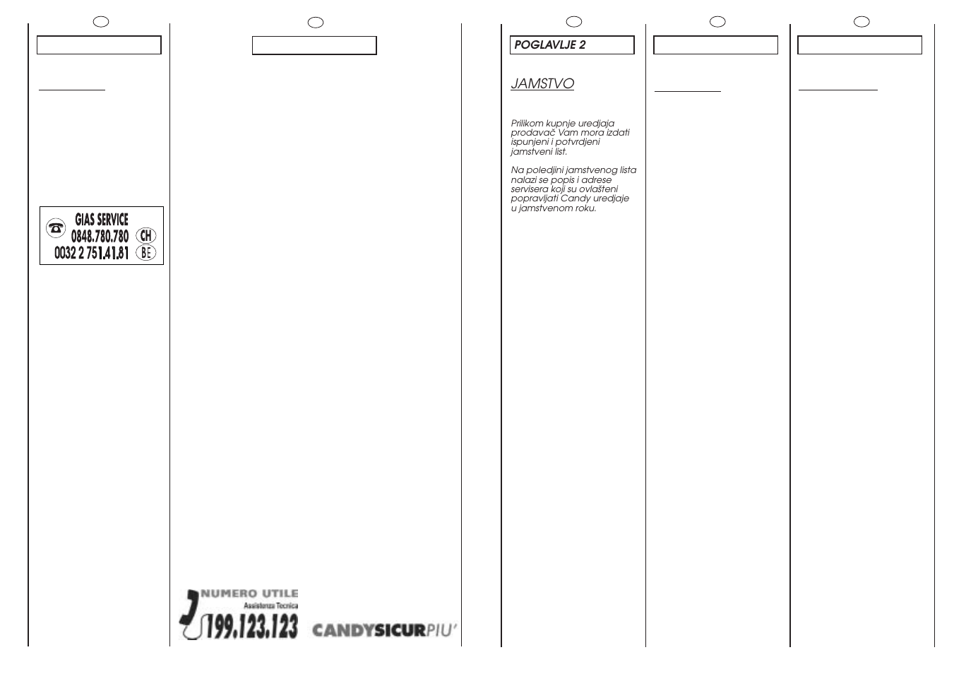 Servizio assistenza clienti | Candy CM F085-03S User Manual | Page 5 / 41