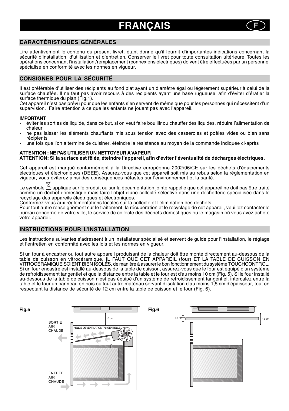 Français | Candy PC PVD 830 N User Manual | Page 13 / 32