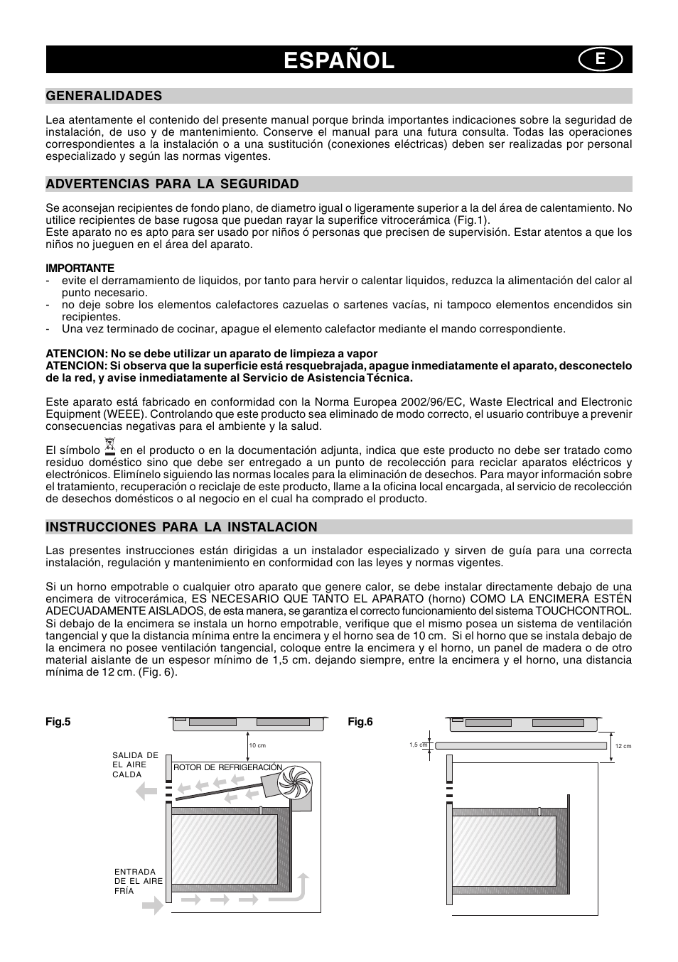 Español | Candy PC PVD 830 N User Manual | Page 21 / 32