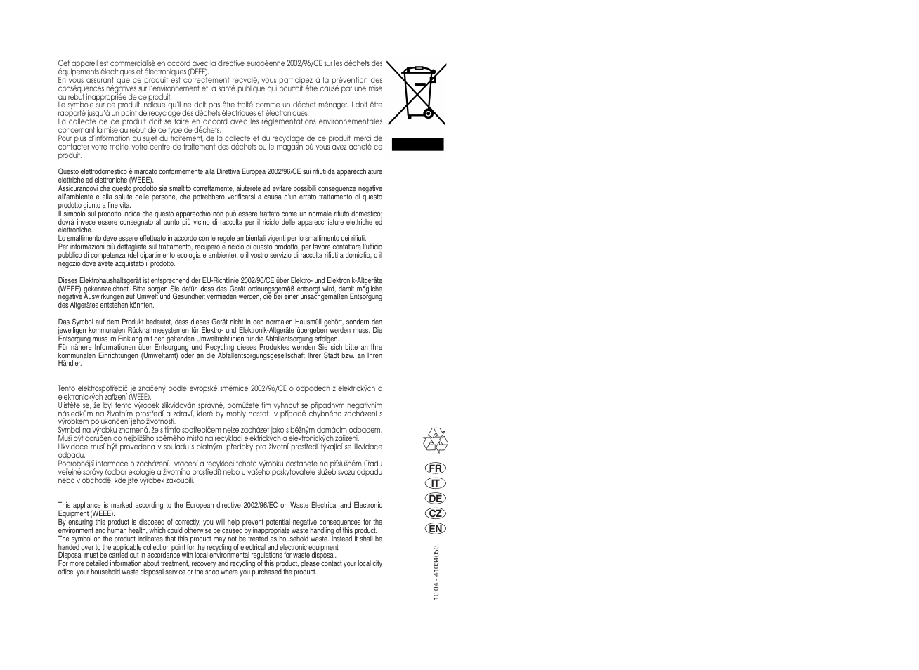 Candy GO 1292DE-37S User Manual | Page 41 / 41