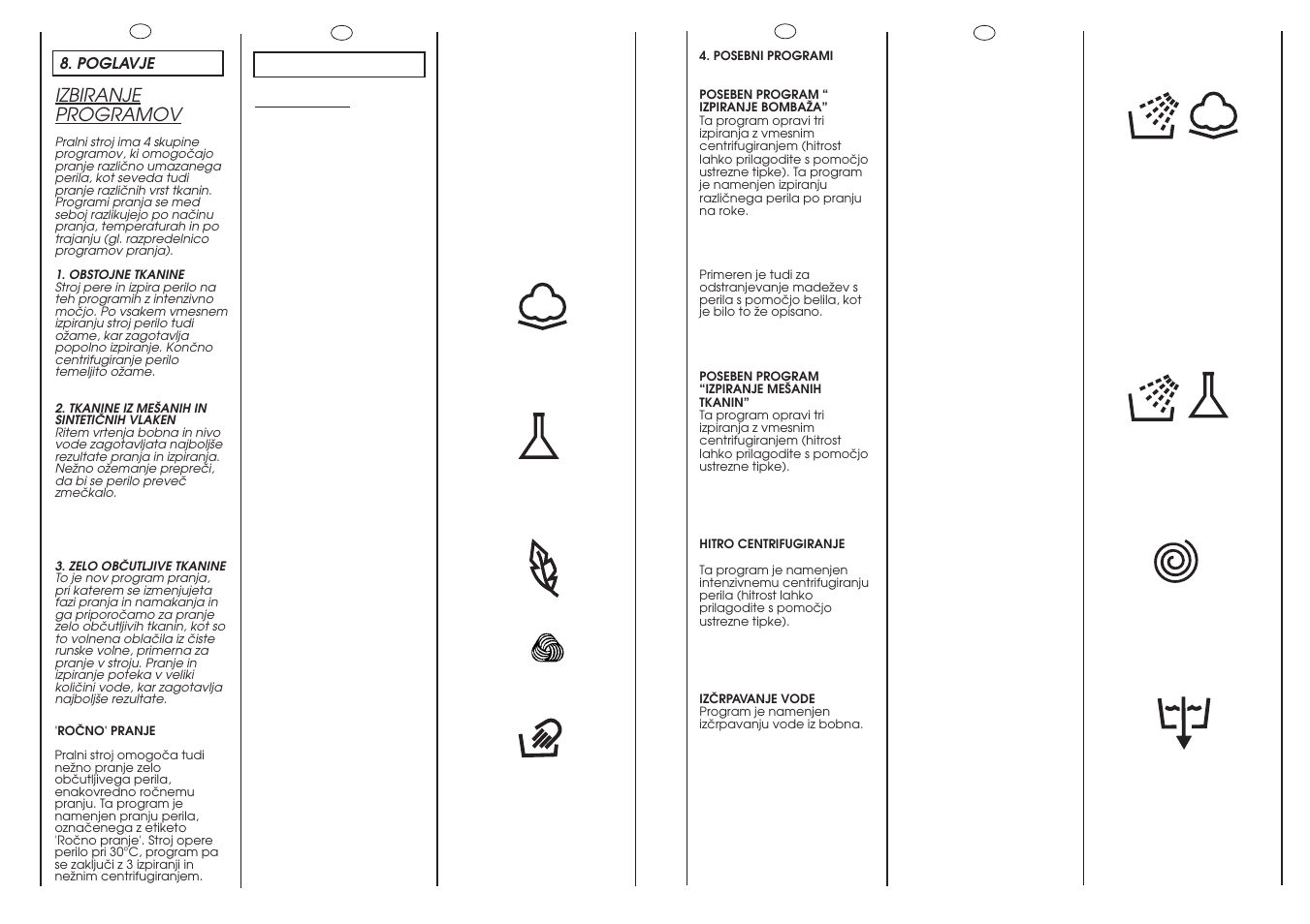 Selection, Izbiranje programov | Candy CLD135-86S User Manual | Page 14 / 25