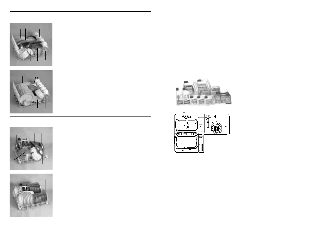 Información para laboratorios de prueba, Carga de detergente y abrillantador | Candy LS CDW 481 M User Manual | Page 50 / 77