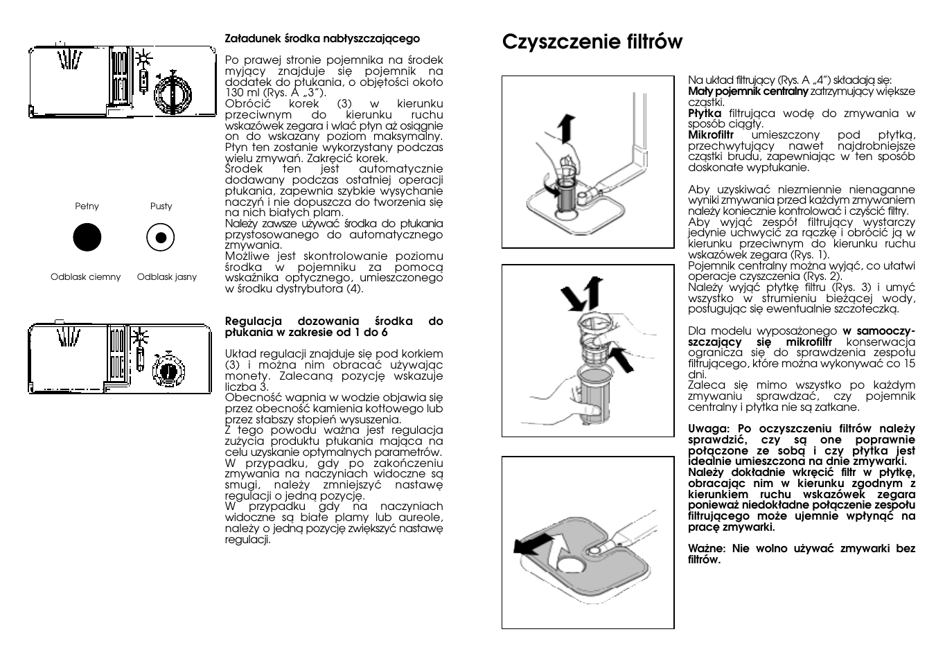 Czyszczenie filtrów | Candy LS CDW 481 M User Manual | Page 9 / 77