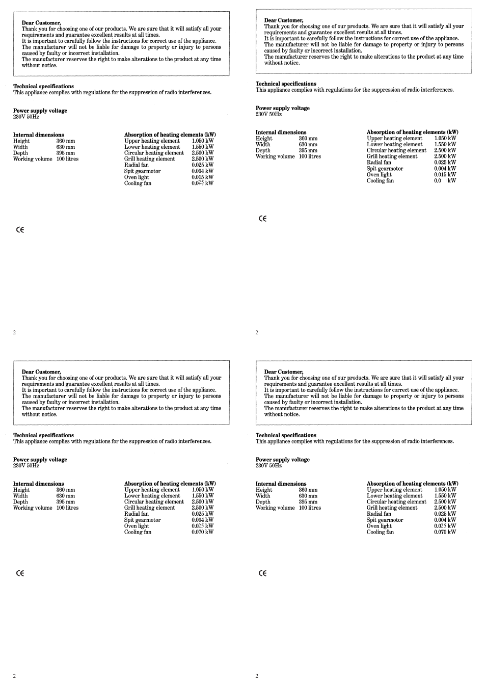 Candy FP 319 X User Manual | Page 4 / 90