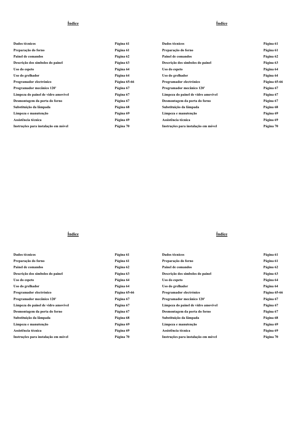 Candy FP 319 X User Manual | Page 62 / 90