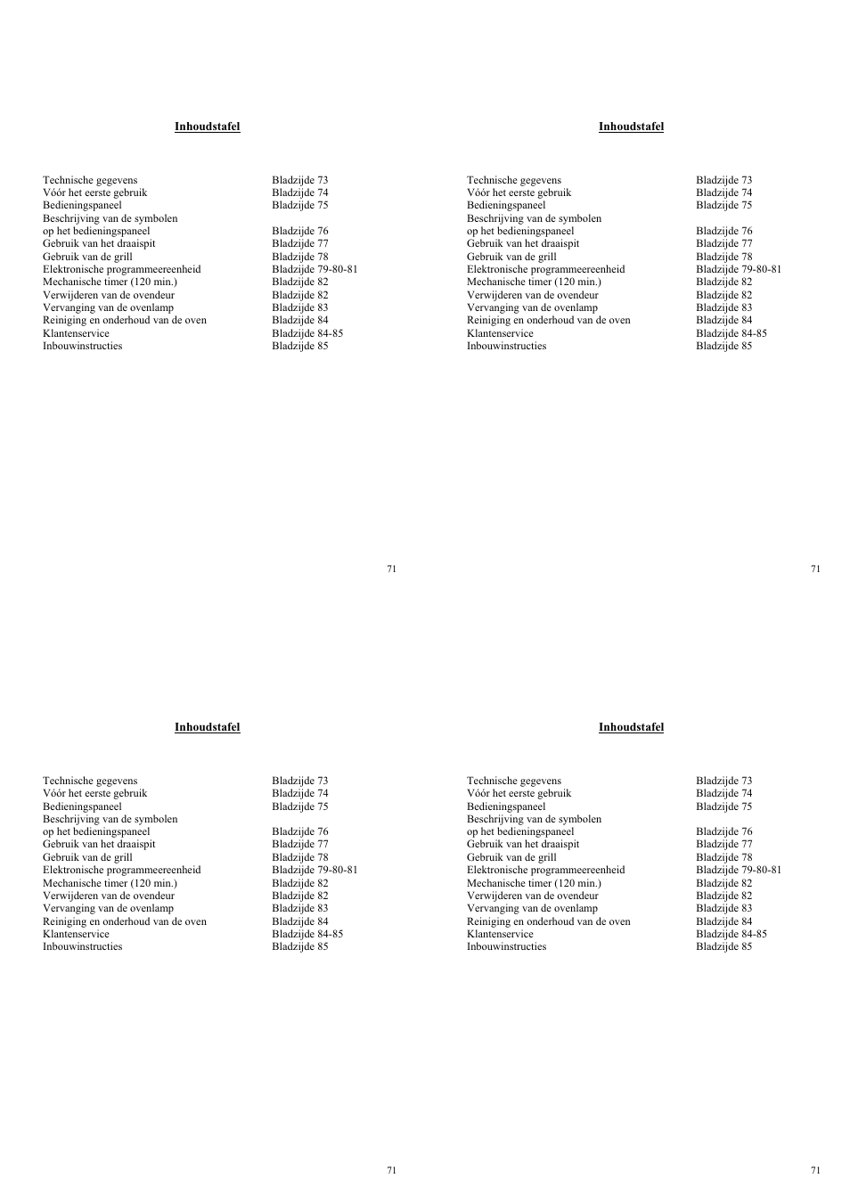 Candy FP 319 X User Manual | Page 73 / 90