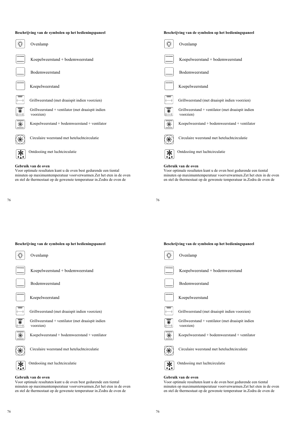 Candy FP 319 X User Manual | Page 78 / 90