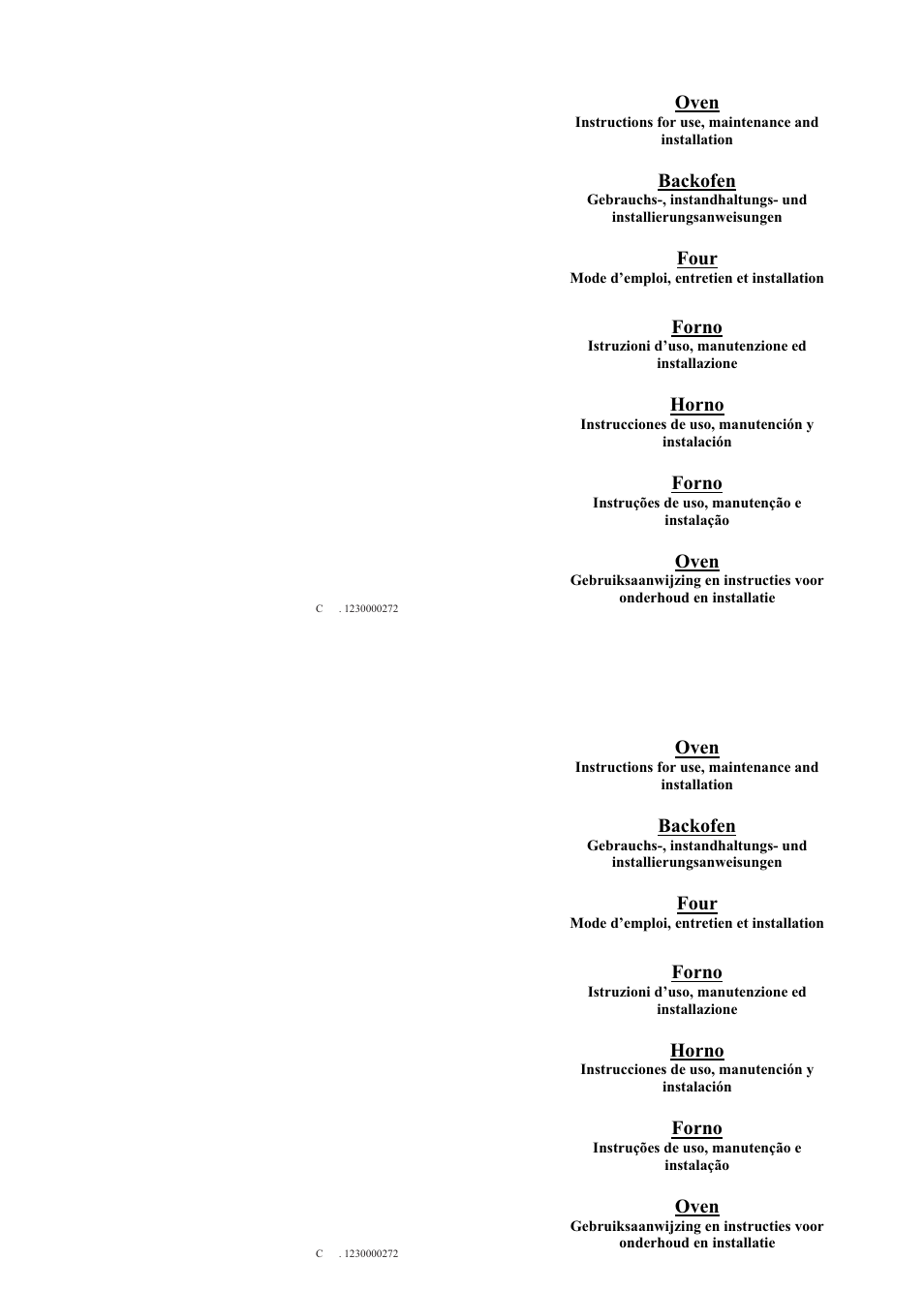 Oven, Backofen, Four | Forno, Horno | Candy FP 319 X User Manual | Page 90 / 90