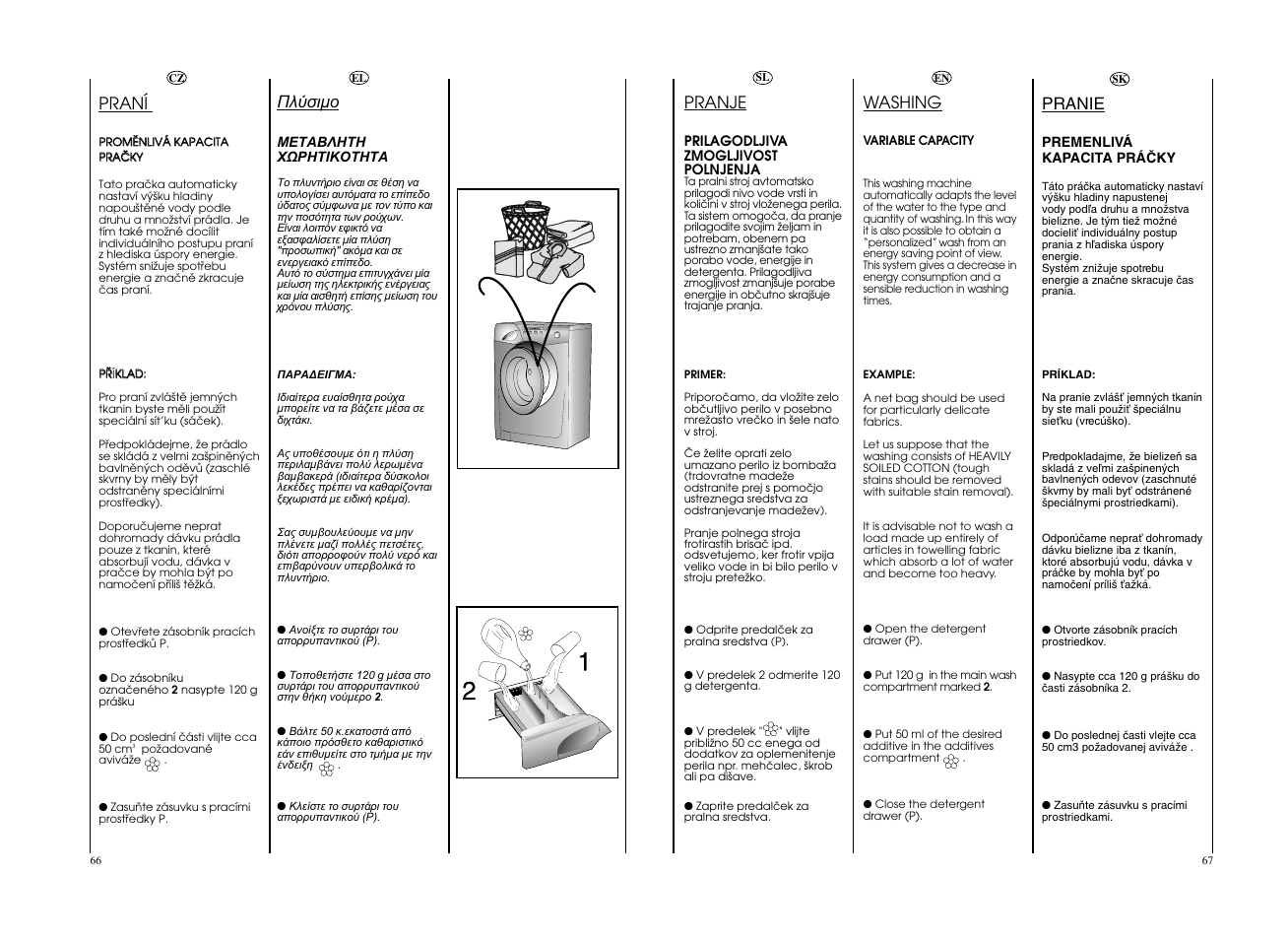 Pranje, Pranie, Praní | Washing | Candy GO4 1262D__L1-S User Manual | Page 34 / 41