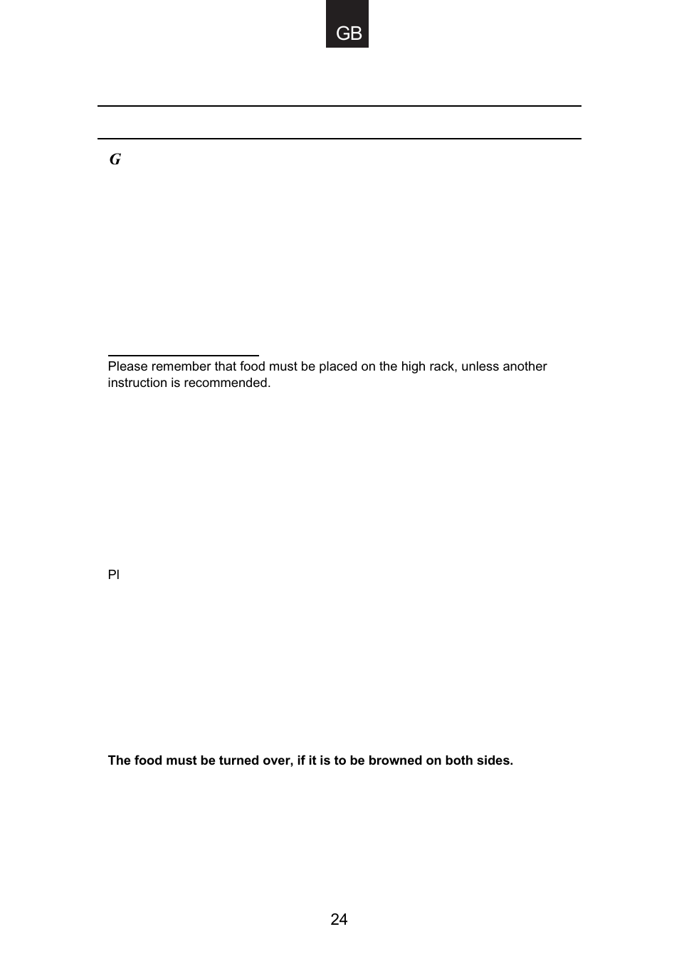 Cooking guide | Candy CMG 9623 DY User Manual | Page 25 / 103