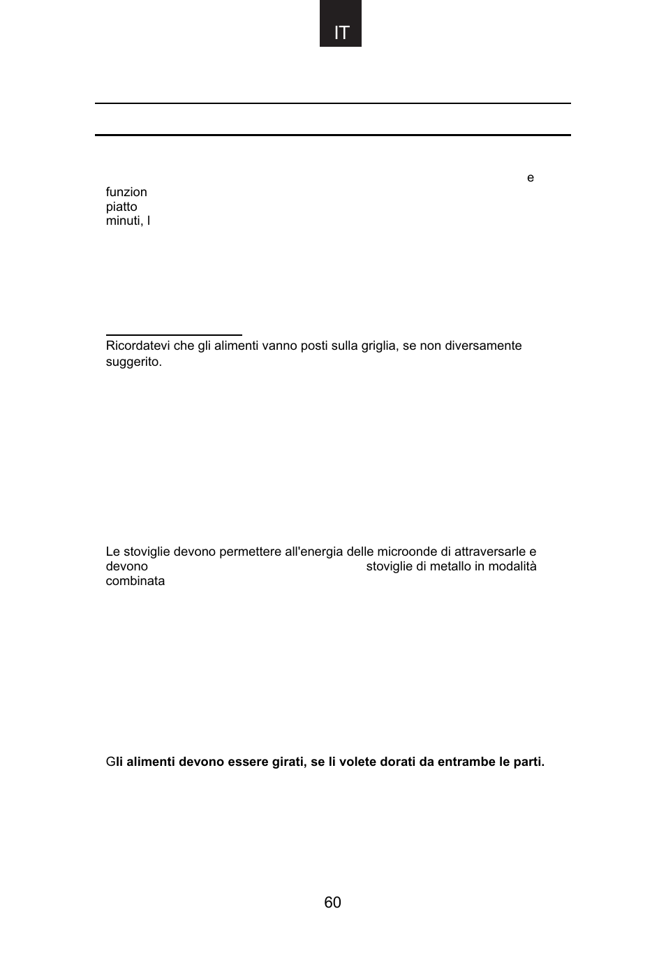 Guida alla cottura (continua) | Candy CMG 9623 DY User Manual | Page 61 / 103