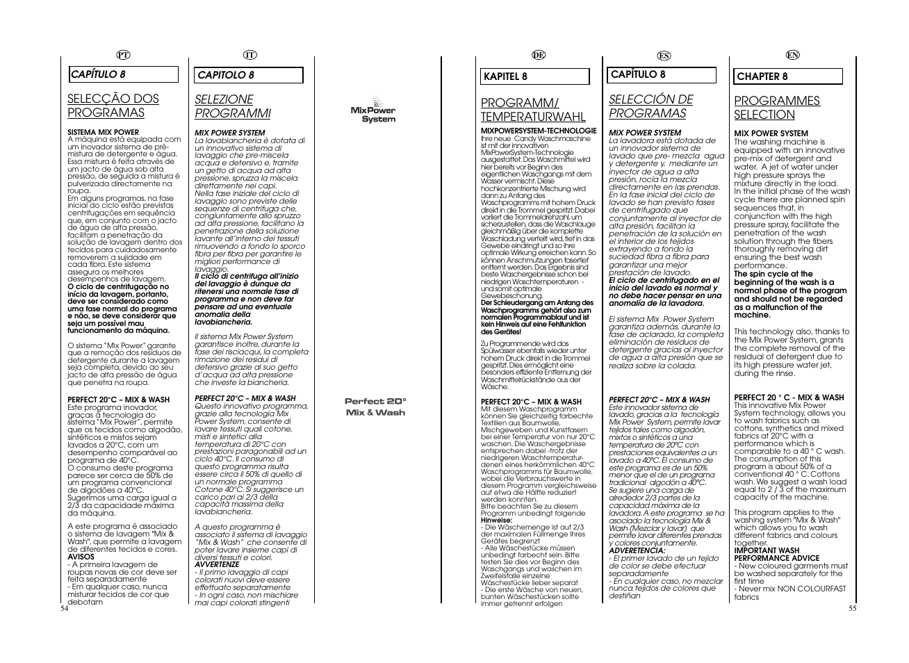 Selezione programmi, Selecção dos programas, Programm/ temperaturwahl | Selección de programas, Programmes selection | Candy EVO 1483DW-37 User Manual | Page 28 / 41