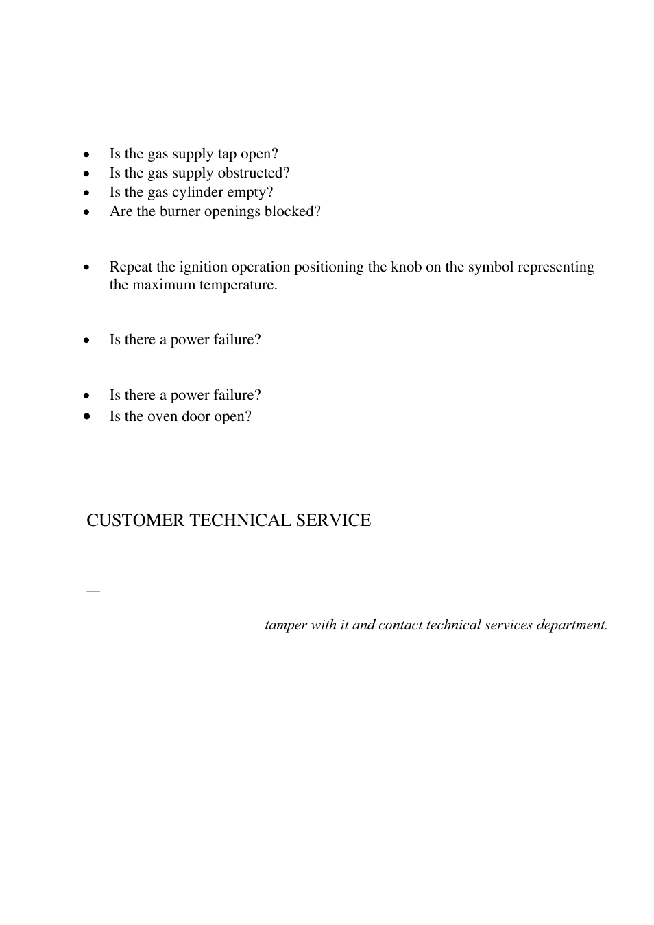 Customer technical service | Candy FO FLG 203 X User Manual | Page 61 / 150