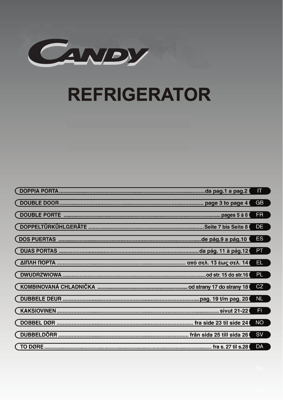 Candy CFD 2760 E User Manual | 30 pages